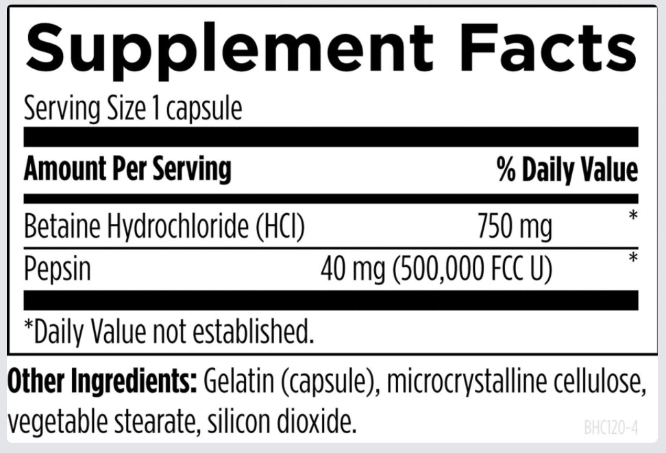 Betaine HCL (with Pepsin)