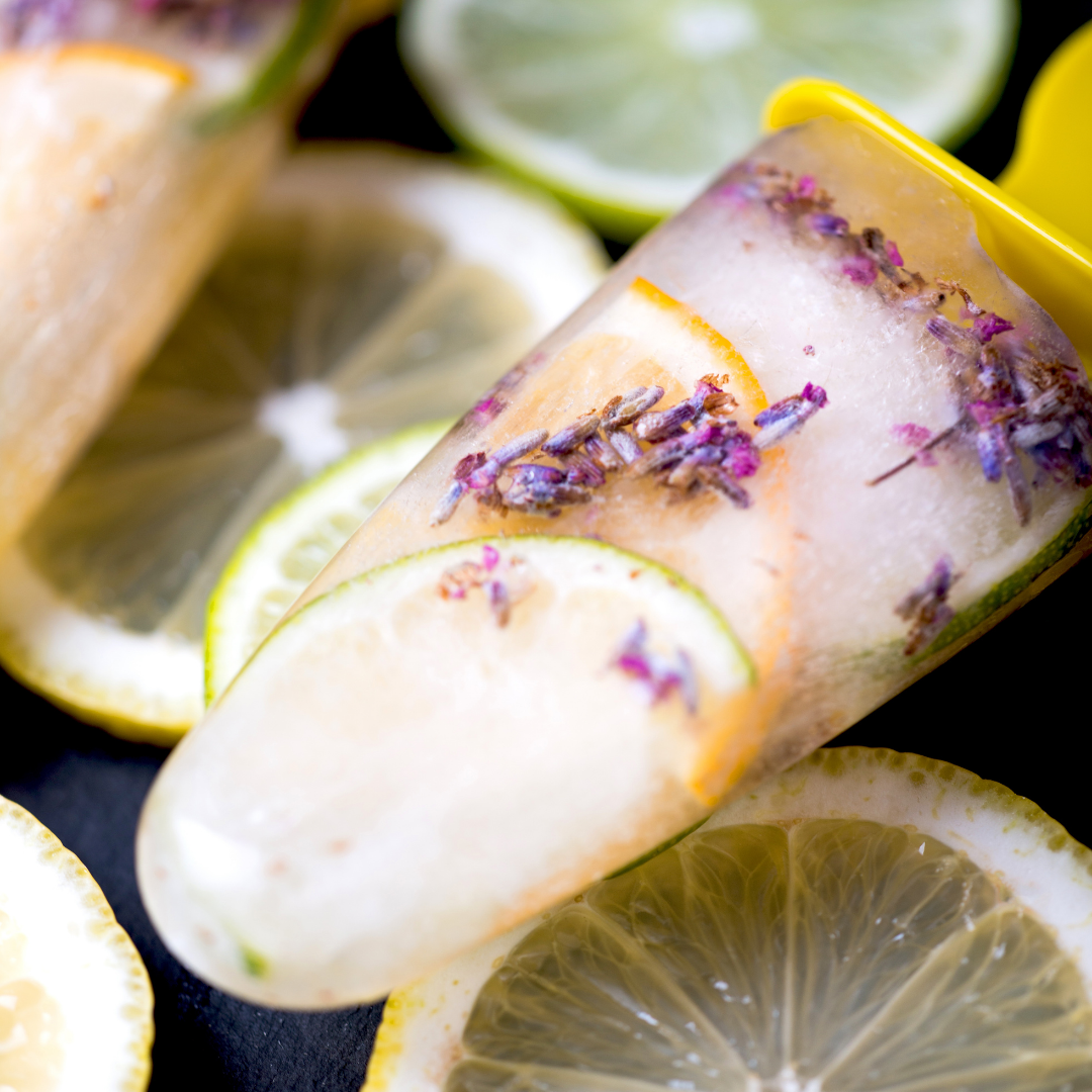 Lavender + Lemon Balm Popsicles