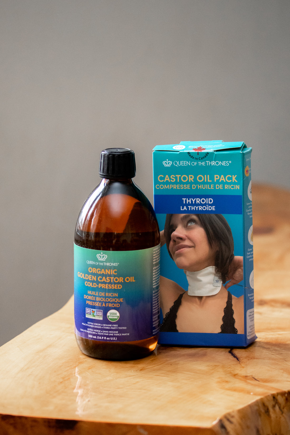 Castor Oil Neck &amp; Thyroid Combo (Pack + Oil)