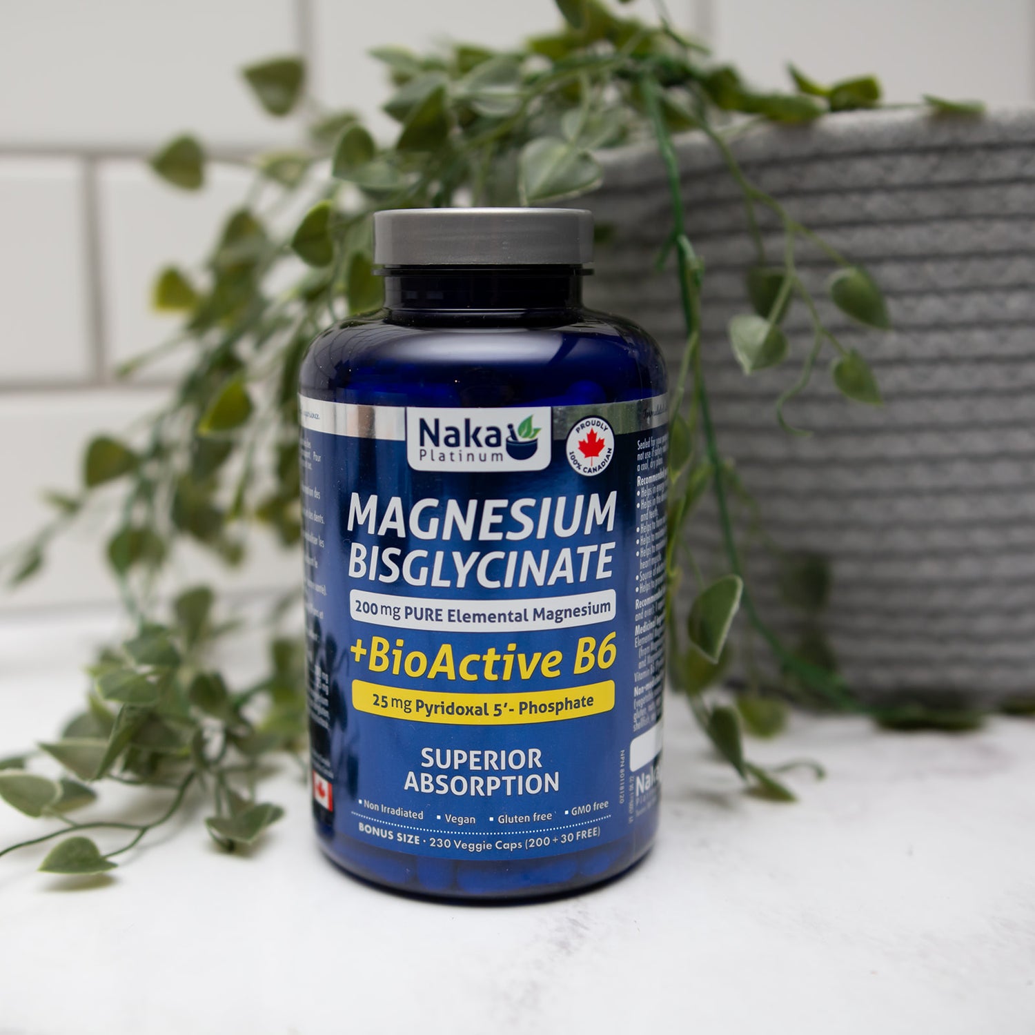 Magnesium Bisglycinate 200mg + Bioactive B-6 25mg