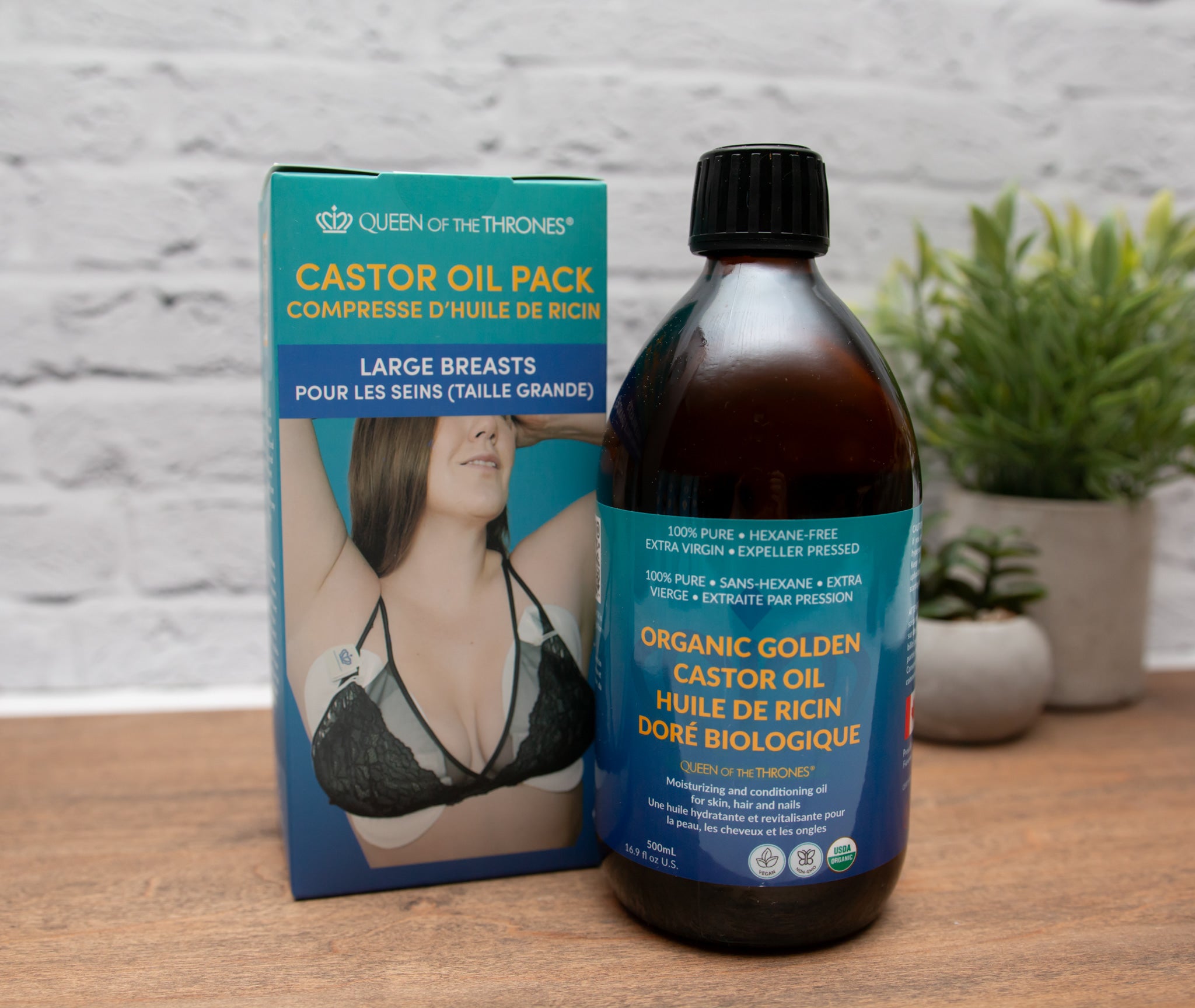 Large Breast Castor Oil Combo (Pack + Oil)